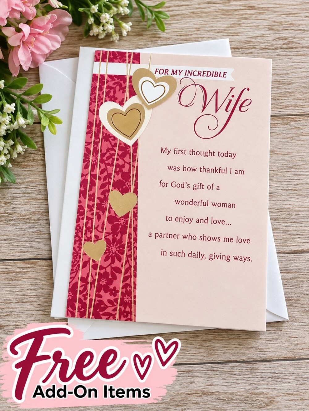Free With Purchase Anniversary card for wife.